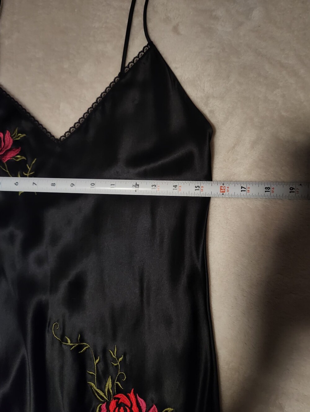RARE Vtg Victoria's Secret Sz M 100% Silk Rose Embroidered Maxi Slip Dress Gown - Picture 8 of 14